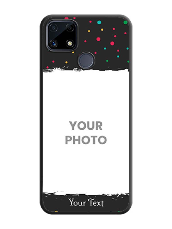 Custom Multicolor Dotted Pattern with Text on Space Black Custom Soft Matte Phone Back Cover - Realme Narzo 20 - alternate view
