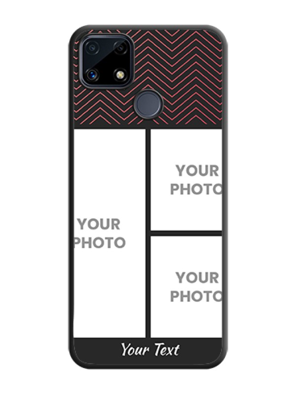 Custom Wave Pattern with 3 Image Holder on Space Black Custom Soft Matte Back Cover - Realme Narzo 20 - alternate view