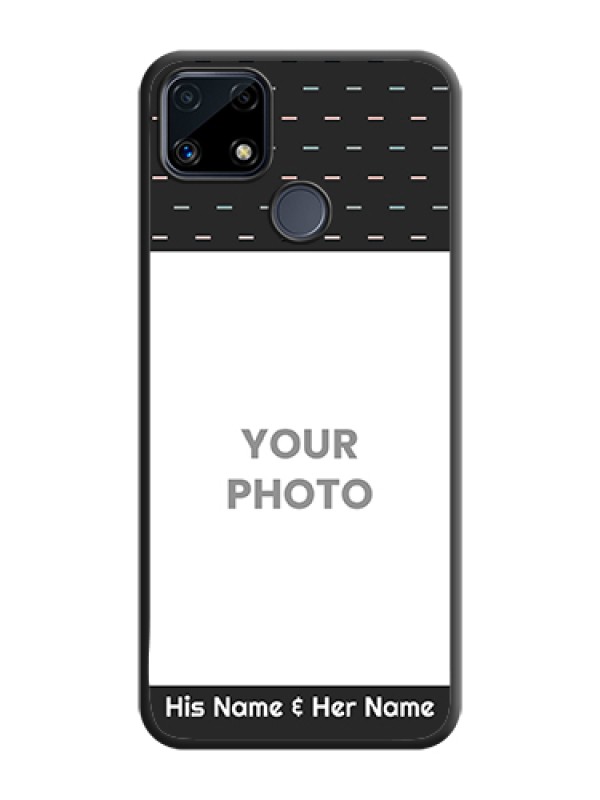 Custom Line Pattern Design with Text on Space Black Custom Soft Matte Phone Back Cover - Realme Narzo 20 - alternate view