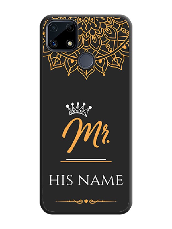 Custom Mr Name with Floral Design  on Personalised Space Black Soft Matte Cases - Realme Narzo 20 - alternate view