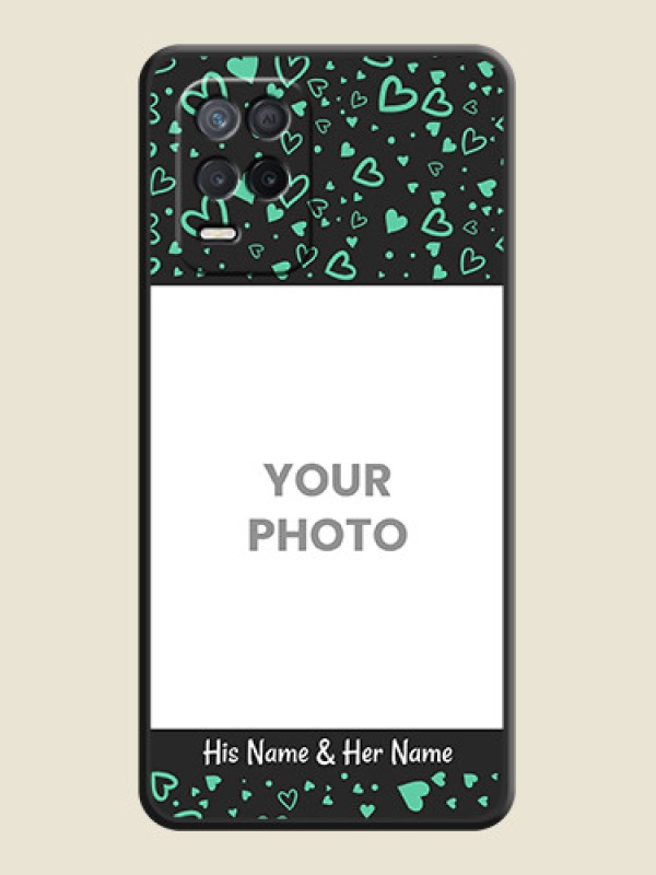 Custom Sea Green Indefinite Love Pattern on Photo on Space Black Soft Matte Mobile Cover - Narzo 30 5G - alternate view
