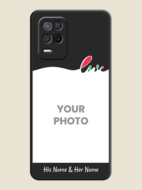 Custom Fall in Love Pattern with Picture on Photo on Space Black Soft Matte Mobile Case - Narzo 30 5G - alternate view