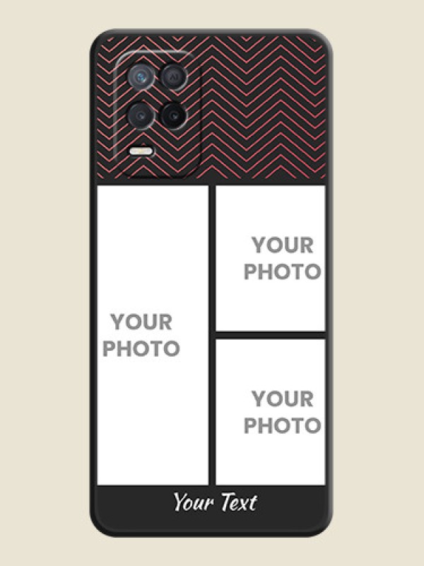 Custom Wave Pattern with 3 Image Holder on Space Black Custom Soft Matte Back Cover - Narzo 30 5G - alternate view