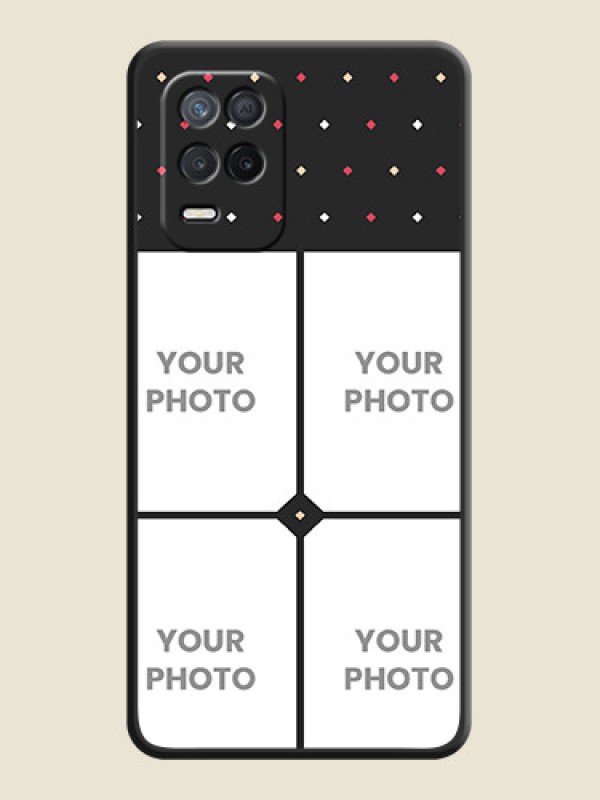 Custom Multicolor Dotted Pattern with 4 Image Holder on Space Black Custom Soft Matte Phone Cases - Narzo 30 5G - alternate view
