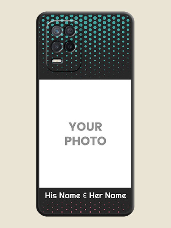 Custom Faded Dots with Grunge Photo Frame and Text on Space Black Custom Soft Matte Phone Cases - Narzo 30 5G - alternate view