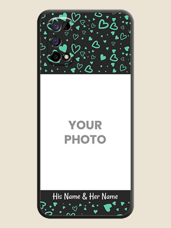 Custom Sea Green Indefinite Love Pattern on Photo on Space Black Soft Matte Mobile Cover - Realme Narzo 30 Pro 5G - alternate view