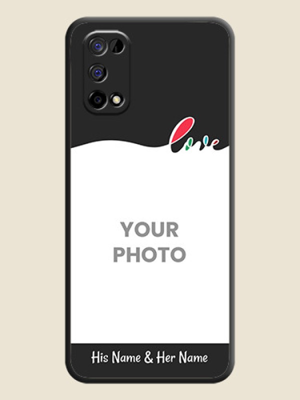 Custom Fall in Love Pattern with Picture on Photo on Space Black Soft Matte Mobile Case - Realme Narzo 30 Pro 5G - alternate view