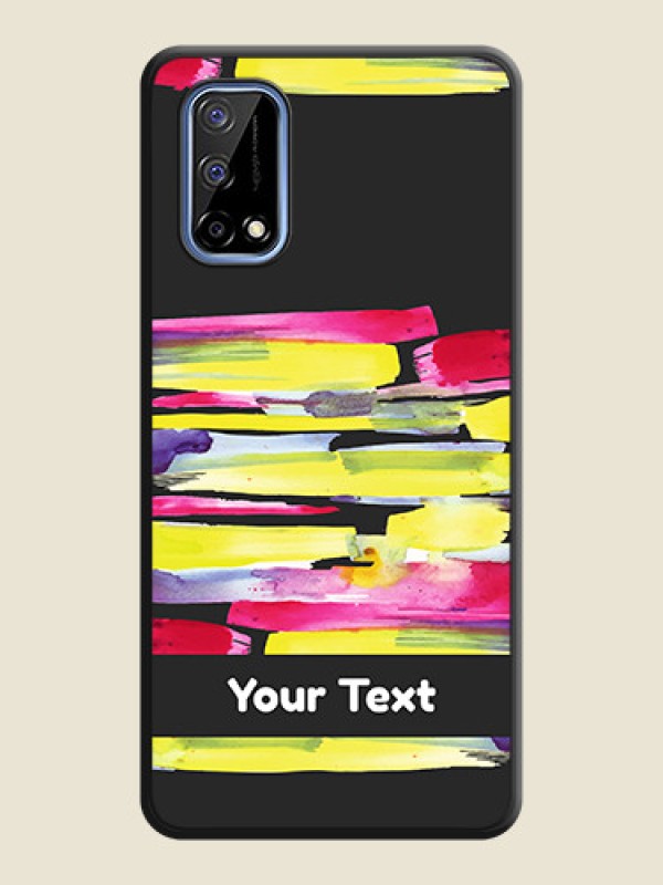 Custom Brush Coloured on Space Black Personalized Soft Matte Phone Covers - Realme Narzo 30 Pro 5G - alternate view