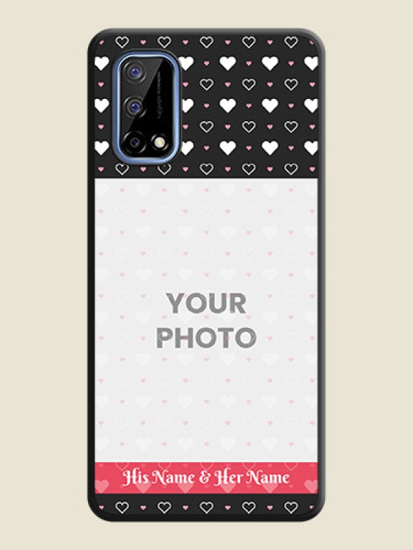 Custom White Color Love Symbols with Text Design on Photo on Space Black Soft Matte Phone Cover - Realme Narzo 30 Pro 5G - alternate view