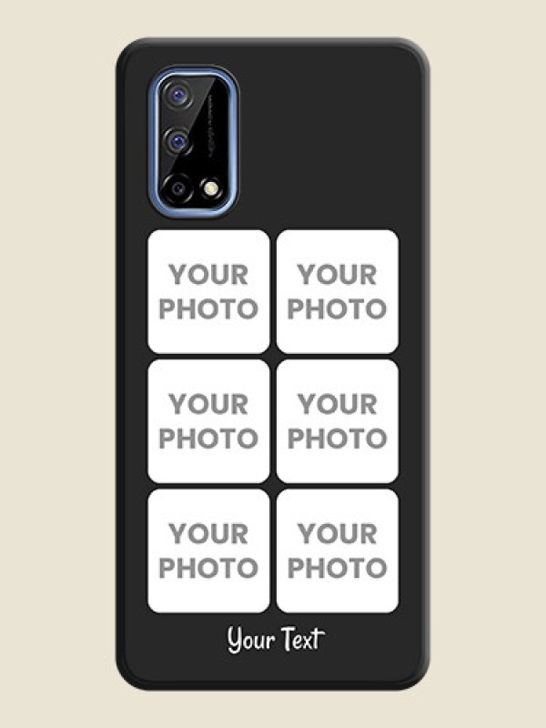 Custom Floral Art with 6 Image Holder on Photo on Space Black Soft Matte Mobile Case - Realme Narzo 30 Pro 5G - alternate view
