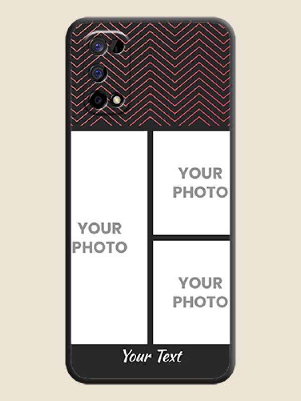 Custom Wave Pattern with 3 Image Holder on Space Black Custom Soft Matte Back Cover - Realme Narzo 30 Pro 5G - alternate view