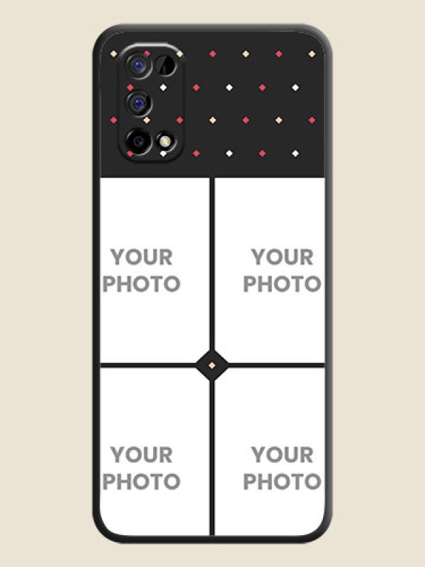 Custom Multicolor Dotted Pattern with 4 Image Holder on Space Black Custom Soft Matte Phone Cases - Realme Narzo 30 Pro 5G - alternate view