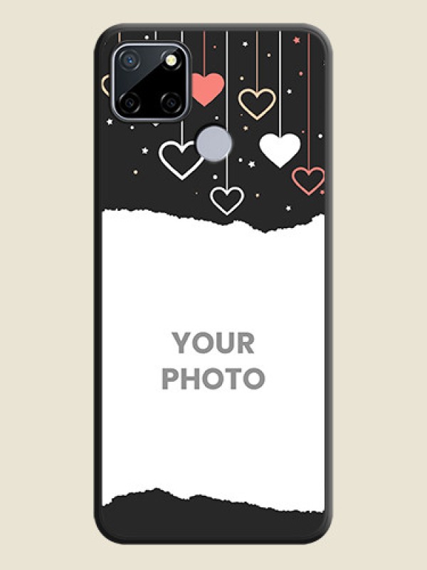 Custom Love Hangings with Splash Wave Picture on Space Black Custom Soft Matte Phone Back Cover - Realme Narzo 30A  - alternate view