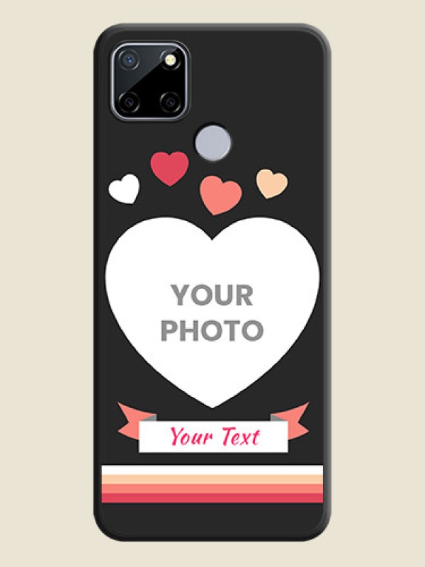 Custom Love Shaped Photo with Colorful Stripes on Personalised Space Black Soft Matte Cases - Realme Narzo 30A  - alternate view