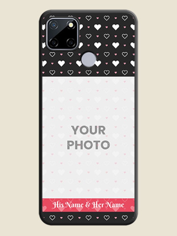 Custom White Color Love Symbols with Text Design on Photo on Space Black Soft Matte Phone Cover - Realme Narzo 30A  - alternate view