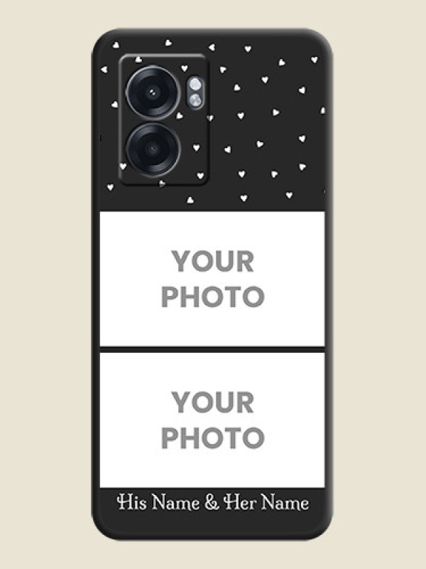 Custom Miniature Love Symbols with Name on Space Black Custom Soft Matte Back Cover - Realme Narzo 50 5G - alternate view