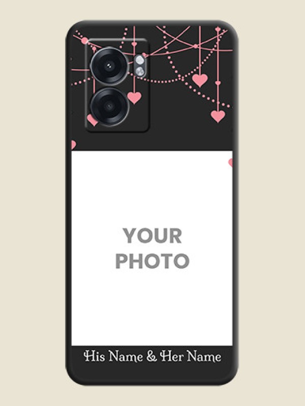 Custom Pink Love Hangings with Text on Space Black Custom Soft Matte Back Cover - Realme Narzo 50 5G - alternate view