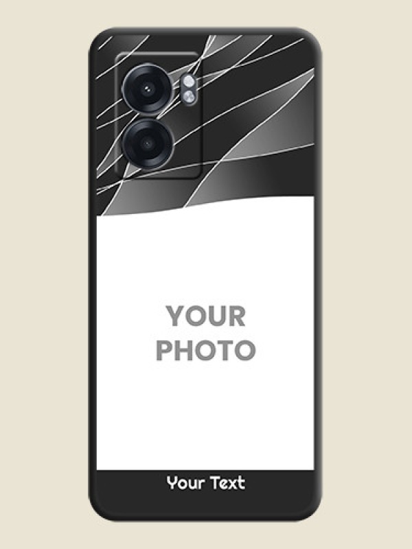 Custom Mixed Wave Lines on Photo on Space Black Soft Matte Mobile Cover - Realme Narzo 50 5G - alternate view