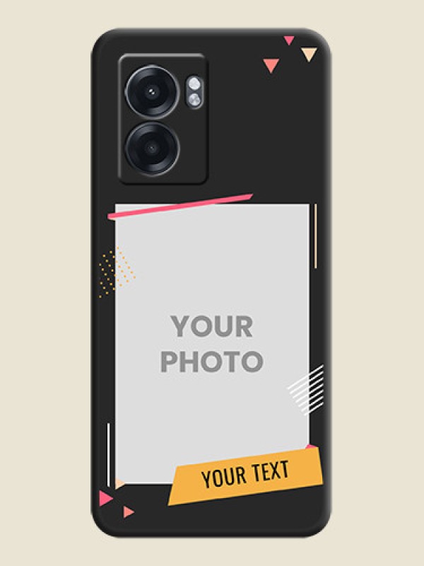 Custom Photo Frame with Triangle Small Dots on Photo on Space Black Soft Matte Back Cover - Realme Narzo 50 5G - alternate view