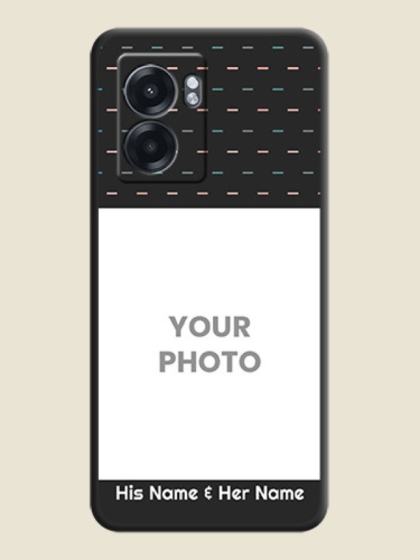 Custom Line Pattern Design with Text on Space Black Custom Soft Matte Phone Back Cover - Realme Narzo 50 5G - alternate view