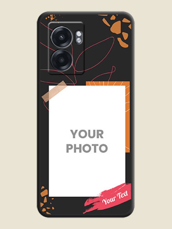 Custom Orange Photo Frame on Space Black Custom Soft Matte Phone Back Cover - Realme Narzo 50 5G - alternate view
