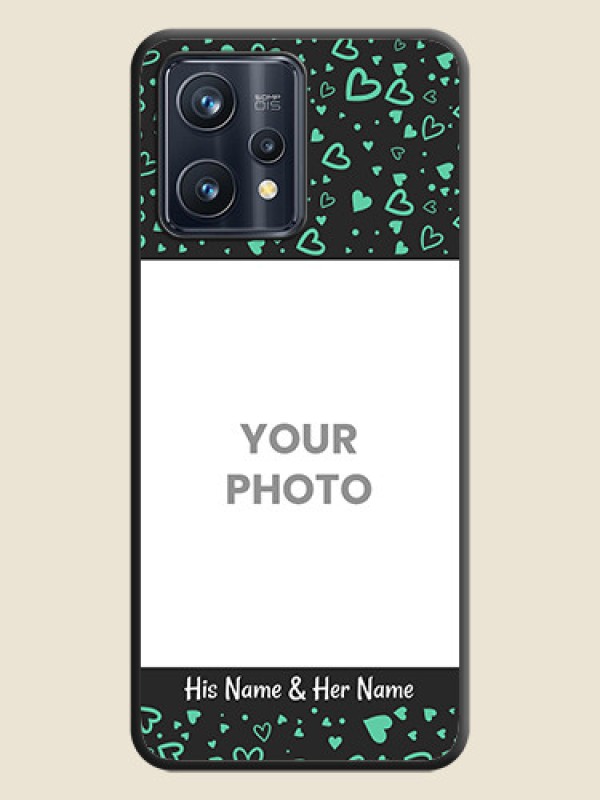 Custom Sea Green Indefinite Love Pattern on Photo on Space Black Soft Matte Mobile Cover - Realme Narzo 50 Pro 5G - alternate view