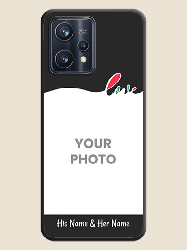Custom Fall in Love Pattern with Picture on Photo on Space Black Soft Matte Mobile Case - Realme Narzo 50 Pro 5G - alternate view
