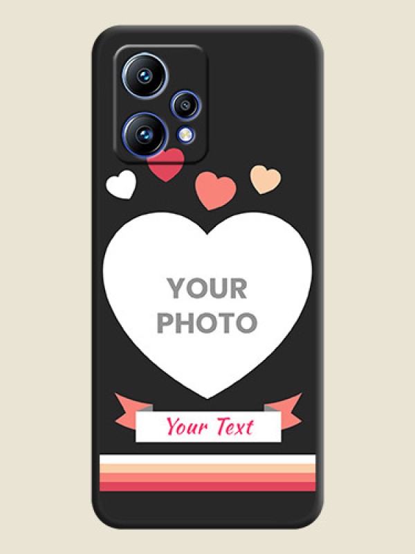 Custom Love Shaped Photo with Colorful Stripes on Personalised Space Black Soft Matte Cases - Realme Narzo 50 Pro 5G - alternate view