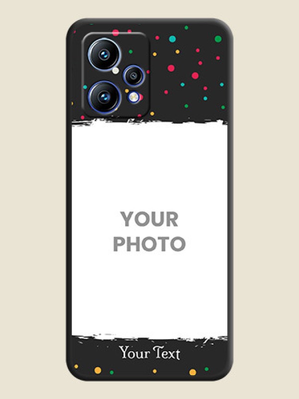 Custom Multicolor Dotted Pattern with Text on Space Black Custom Soft Matte Phone Back Cover - Realme Narzo 50 Pro 5G - alternate view