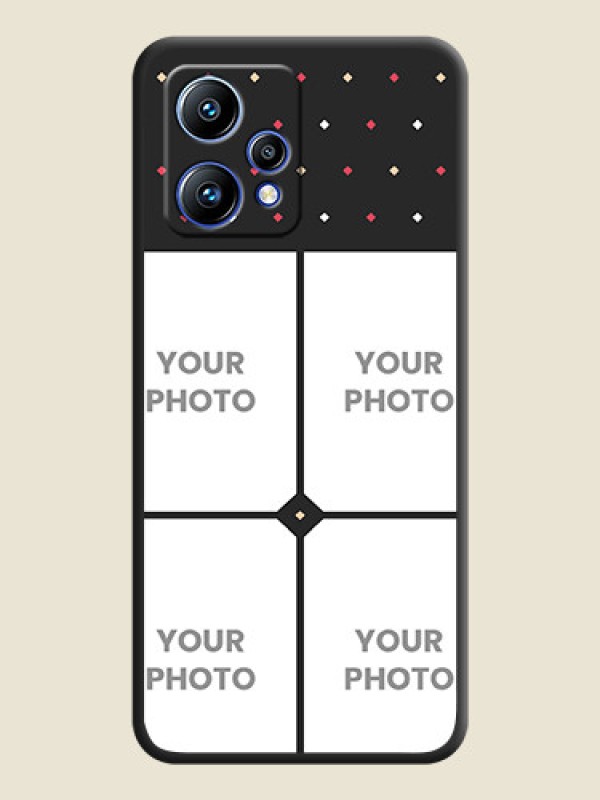 Custom Multicolor Dotted Pattern with 4 Image Holder on Space Black Custom Soft Matte Phone Cases - Realme Narzo 50 Pro 5G - alternate view