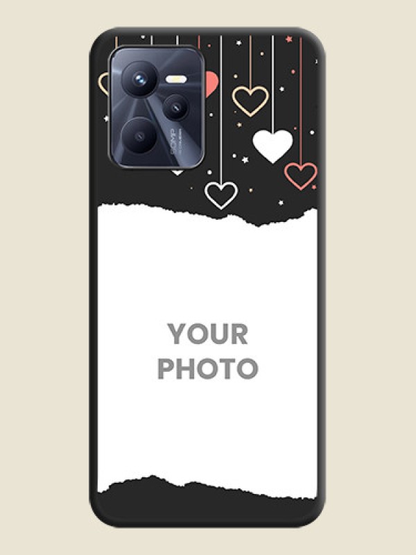 Custom Love Hangings with Splash Wave Picture on Space Black Custom Soft Matte Phone Back Cover - Realme Narzo 50A Prime - alternate view