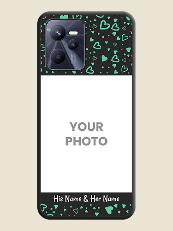 Custom Sea Green Indefinite Love Pattern on Photo on Space Black Soft Matte Mobile Cover - Realme Narzo 50A Prime - alternate view