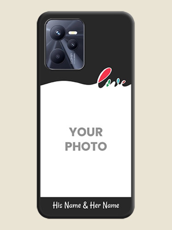 Custom Fall in Love Pattern with Picture on Photo on Space Black Soft Matte Mobile Case - Realme Narzo 50A Prime - alternate view