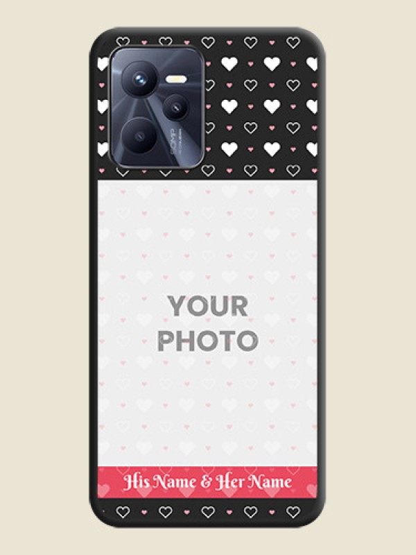Custom White Color Love Symbols with Text Design on Photo on Space Black Soft Matte Phone Cover - Realme Narzo 50A Prime - alternate view