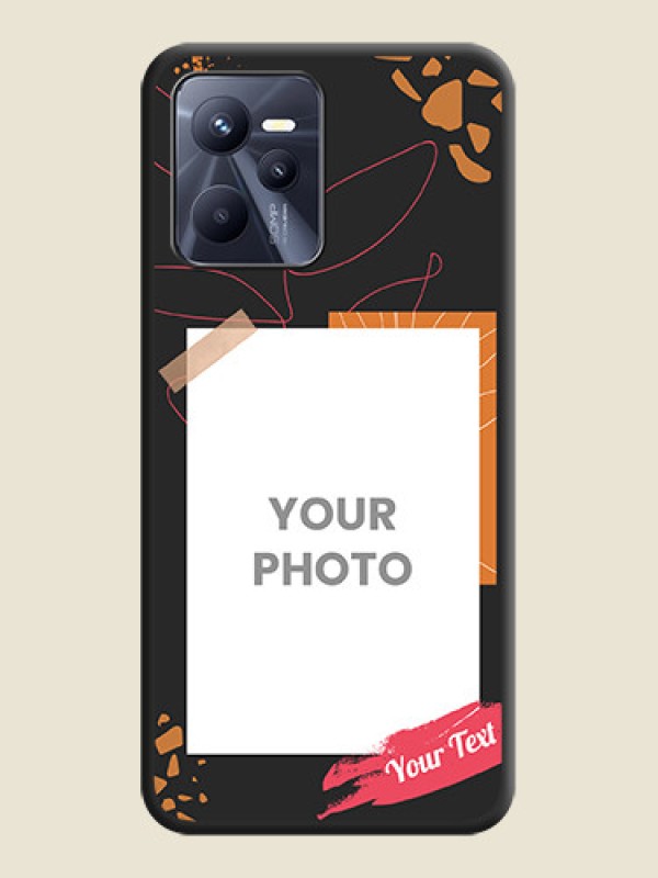 Custom Orange Photo Frame on Space Black Custom Soft Matte Phone Back Cover - Realme Narzo 50A Prime - alternate view