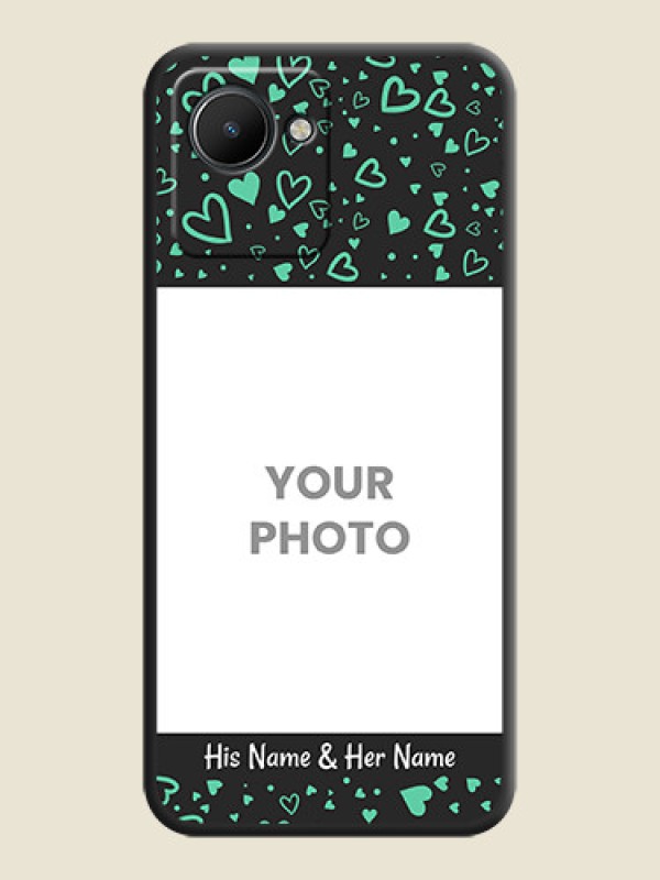 Custom Sea Green Indefinite Love Pattern on Photo on Space Black Soft Matte Mobile Cover - Narzo 50i Prime - alternate view
