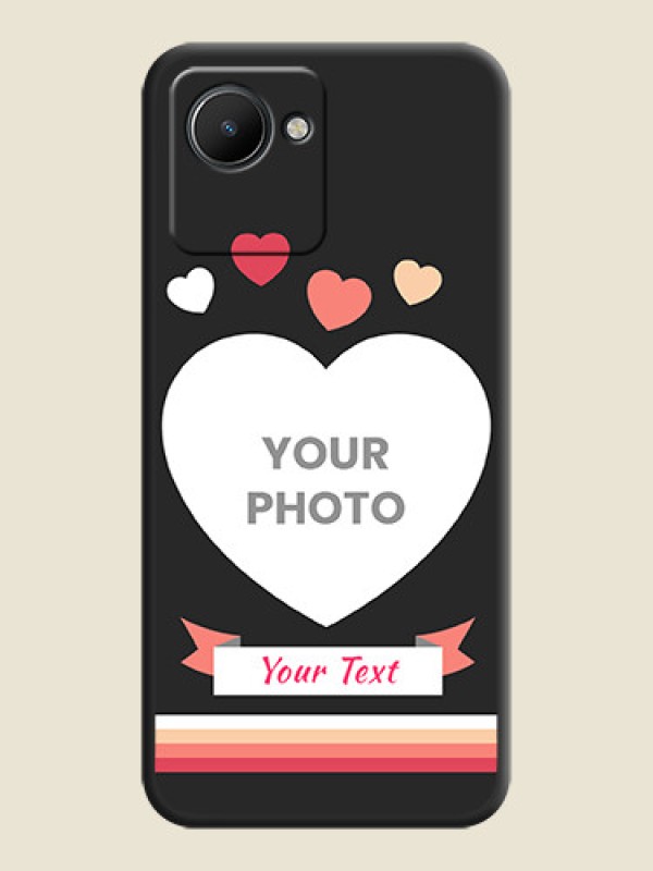 Custom Love Shaped Photo with Colorful Stripes on Personalised Space Black Soft Matte Cases - Narzo 50i Prime - alternate view