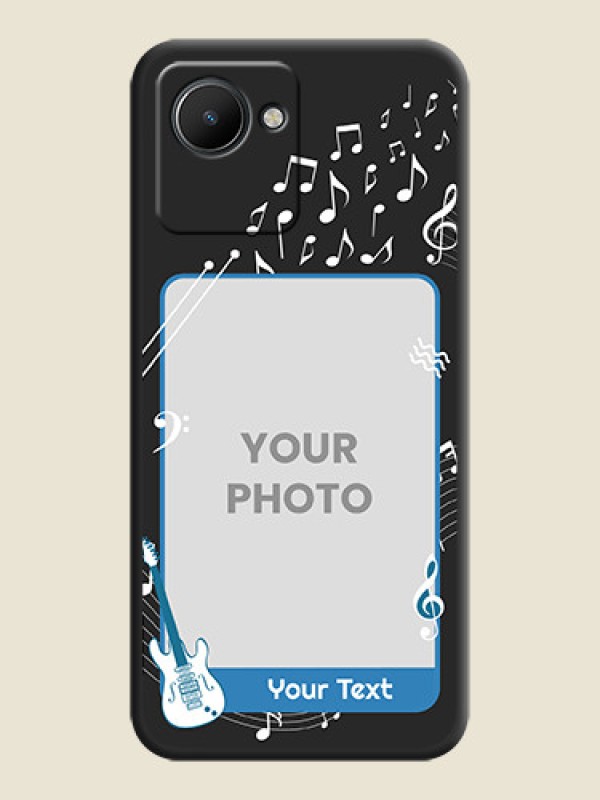 Custom Musical Theme Design with Text on Photo on Space Black Soft Matte Mobile Case - Narzo 50i Prime - alternate view