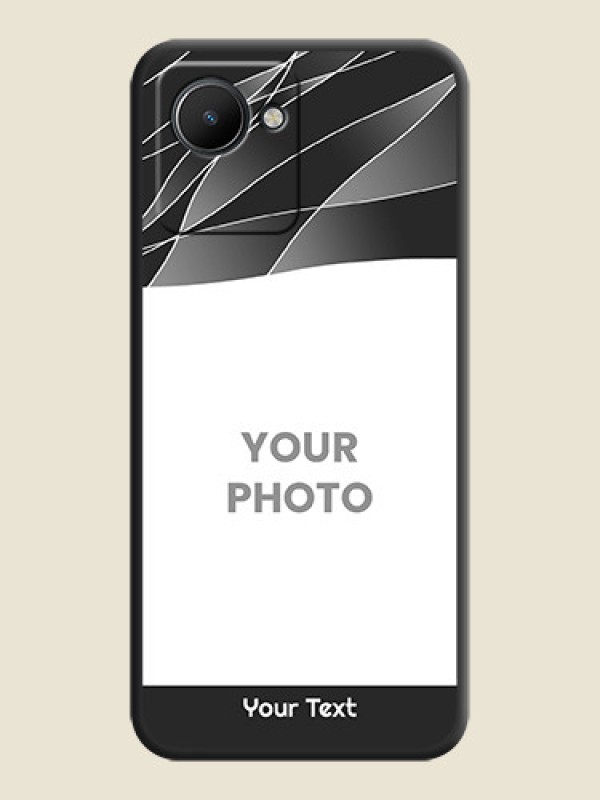 Custom Mixed Wave Lines on Photo on Space Black Soft Matte Mobile Cover - Narzo 50i Prime - alternate view