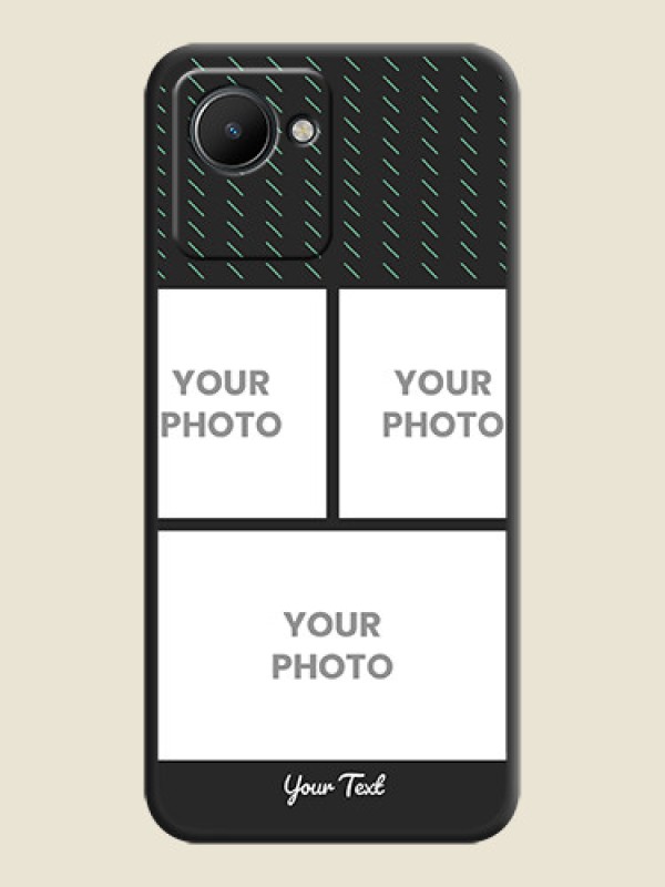 Custom Cross Dotted Pattern with 2 Image Holder  on Personalised Space Black Soft Matte Cases - Narzo 50i Prime - alternate view