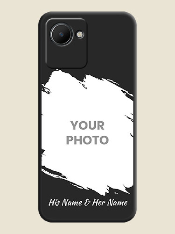 Custom Grunge Brush Strokes on Photo on Space Black Soft Matte Back Cover - Narzo 50i Prime - alternate view