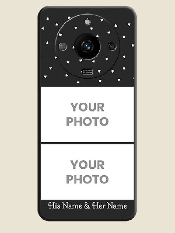 Custom Miniature Love Symbols with Name on Space Black Custom Soft Matte Back Cover - Realme Narzo 60 5G - alternate view