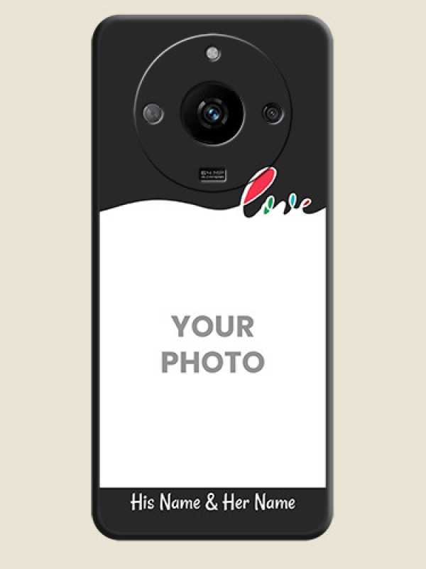 Custom Fall in Love Pattern with Picture - Photo on Space Black Soft Matte Mobile Case - Realme Narzo 60 5G - alternate view