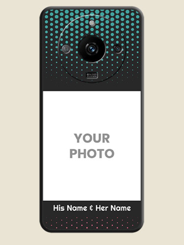 Custom Faded Dots with Grunge Photo Frame and Text on Space Black Custom Soft Matte Phone Cases - Realme Narzo 60 5G - alternate view