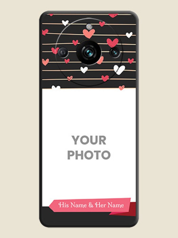 Custom Love Pattern with Name on Pink Ribbon - Photo on Space Black Soft Matte Back Cover - Narzo 60 Pro 5G - alternate view
