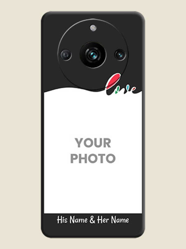 Custom Fall in Love Pattern with Picture - Photo on Space Black Soft Matte Mobile Case - Narzo 60 Pro 5G - alternate view