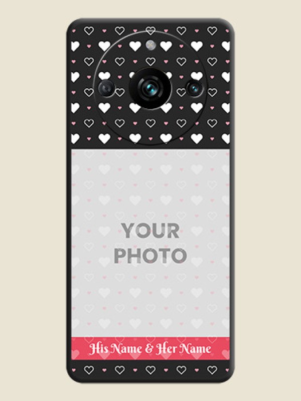 Custom White Color Love Symbols with Text Design - Photo on Space Black Soft Matte Phone Cover - Narzo 60 Pro 5G - alternate view