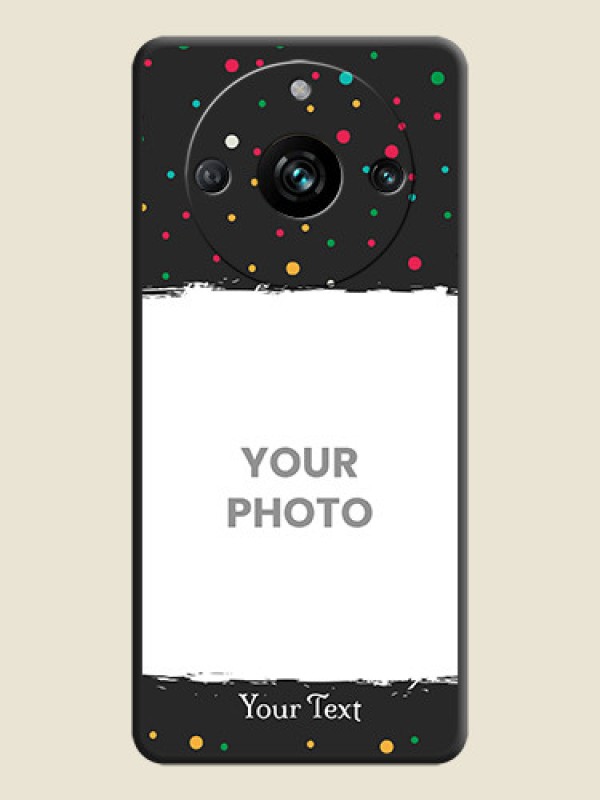Custom Multicolor Dotted Pattern with Text on Space Black Custom Soft Matte Phone Back Cover - Narzo 60 Pro 5G - alternate view