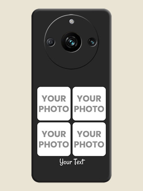 Custom Floral Art with 6 Image Holder - Photo on Space Black Soft Matte Mobile Case - Narzo 60 Pro 5G - alternate view
