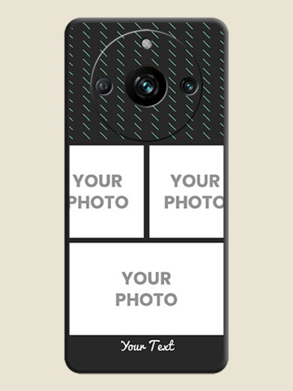 Custom Cross Dotted Pattern with 2 Image Holder on Personalised Space Black Soft Matte Cases - Narzo 60 Pro 5G - alternate view